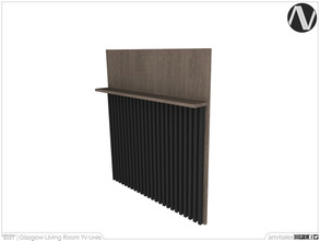 Sims 3 — Glasgow Wall Shelf With Panel by ArtVitalex — Living Room Collection | All rights reserved | Belong to 2022