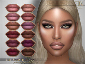 Sims 4 — Lipstick N327 by FashionRoyaltySims — Standalone Custom thumbnail 12 color options HQ texture Compatible with HQ