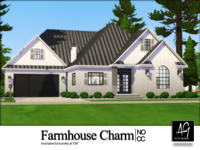 Sims 4 — Farmhouse Charm by ALGbuilds — Farmhouse Charm is a3 bedroom 2 bath farmhouse style ranch home. It has a 2 car