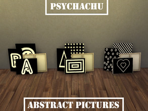 Sims 4 — Abstract Picture 6 by Psychachu — (Part of the Abstract Paintings Set) - Abstract Black and White Designs on a