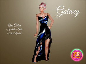 Sims 4 — Galaxy (Dress) by XXXTigs — One Color Synthetic/Silk Mesh Needed