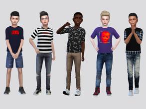 Sims 4 — Boys Tee I by McLayneSims — TSR EXCLUSIVE Standalone item 8 Swatches MESH by Me NO RECOLORING Please don't