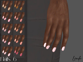 Sims 4 — Nails_6 by LVNDRCC — Short, natural round nails inspired by the look of gel polish manicure. In natural, light,