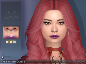 Sims 4 — Leila Septum by PlayersWonderland — A stylish septum with metalic rings and crystals. 3 swatches and custom