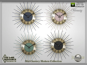 Sims 4 — Mid-Century Modern Collection beauty wall clock by jomsims — Mid-Century Modern Collection beauty wall clock