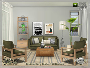 Sims 4 — Mid-Century Modern Collection Corr living room by jomsims — living room corr. pure lines a warm atmosphere in 4