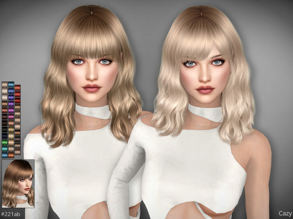Sims 4 — Lisa 3 - Female Hairstyles - Set by Cazy — Female hairstyle. 2 variants, 34 colors. All LOD reworked. Hats