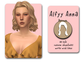 Sims 4 — Alfyy Anna Hairstyle by Alfyy — Anna Hairstyle You can support me on patreon (alfyy) All LODs Custom CAS