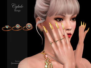 Sims 4 — Cybele Rings (Right Side) by Suzue — * New Mesh (Suzue) * 6 Swatches * For Female (Teen to Elder) * Ring