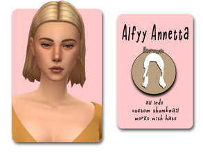 Sims 4 — Alfyy Annetta Hairstyle by Alfyy — Annetta Hairstyle You can support me on patreon (alfyy) All LODs Custom CAS