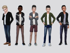 Sims 4 — Robbie Cardigan Sweater Boys by McLayneSims — TSR EXCLUSIVE Standalone item 8 Swatches MESH by Me NO RECOLORING