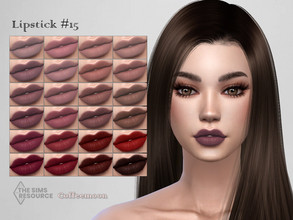 Sims 4 — Lipstick N15 by coffeemoon — 25 color options for female only: teen, young, adult, elder HQ mod compatible