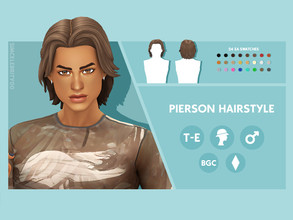 Sims 4 — Pierson Hairstyle by simcelebrity00 — Hello Simmers! This medium length, masculine, and hat compatible hairstyle