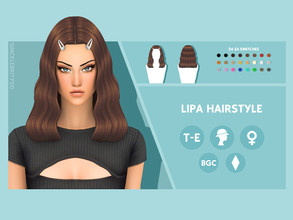 Sims 4 — Lipa Hairstyle by simcelebrity00 — Hello Simmers! This Dua Lipa Inspired, wavy, and hat compatible hairstyle is