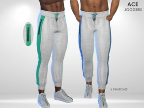 Sims 4 — Ace Joggers by Puresim — Joggers for men in 6 colors.