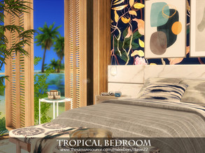 Sims 4 — Tropical Bedroom by dasie22 — Tropical Bedroom is a romantic and elegant room. Please, use code