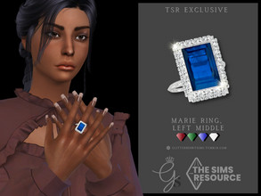 Sims 4 — Marie Ring, Middle  by Glitterberryfly — Middle left finger statement ring