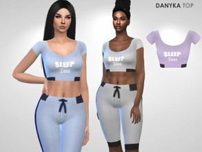 Sims 4 — Danyka Top by Puresim — Sleepwear top in 3 swatches.