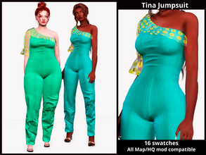 Sims 4 — Tina Jumpsuit by couquett — this jumpsuit have all map done avaible from Teen to elder this have 17 colors. this