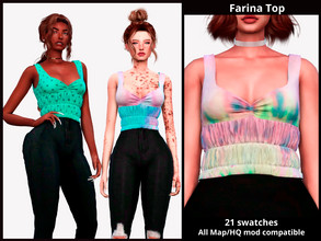 Sims 4 — Farina Top by couquett — Lovely Top for your lovely sims 21 swatches Custom thumbnail Original mesh Hq