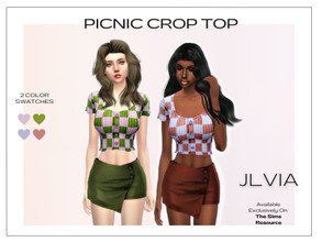 Sims 4 — Picnic Crop Top by JLVIA — Picnic Crop Top - Comes in 2 unique colors 
