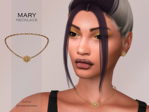 Sims 4 — Mary Necklace by Suzue — -New Mesh (Suzue) -6 Swatches -For Female (Teen to Elder) -HQ Compatible