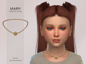Sims 4 — Mary Necklace Child by Suzue — -New Mesh (Suzue) -6 Swatches -For Female (Child) -HQ Compatible