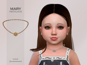 Sims 4 — Mary Necklace Toddler by Suzue — -New Mesh (Suzue) -6 Swatches -For Female (Toddler) -HQ Compatible