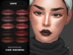 Sims 4 — IMF Kristen Lipstick N.403 by IzzieMcFire — Kristen Lipstick N.403 contains 10 colors in hq texture. Standalone