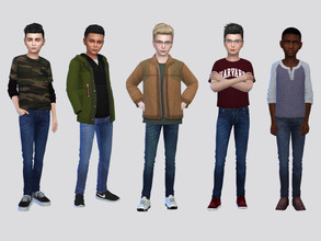 Sims 4 — Kiro Denim Jeans Boys by McLayneSims — TSR EXCLUSIVE Standalone item 6 Swatches MESH by Me NO RECOLORING Please