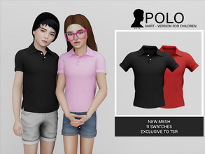 Sims 4 — Polo (Shirt - Version for Children ) by Beto_ae0 — Casual shirt with solid colors - 11 colors - Child - Custom