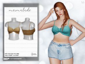 Sims 4 — Knit Crop Top MC356 by mermaladesimtr — New Mesh 10 Swatches All Lods Teen to Elder For Female