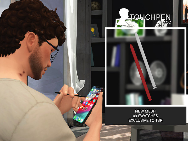 Sims 4 — Touchpen (ACC) by Beto_ae0 — Touch pen accessory for phones, I hope you like it - 9 Color - It is located in the