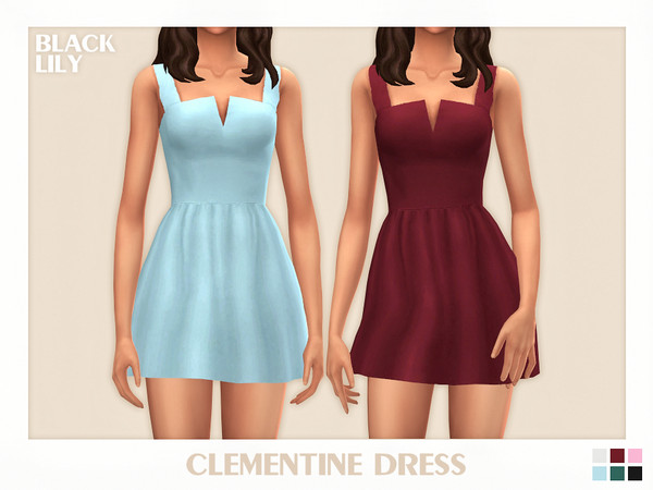 Sims 4 — Clementine Dress by Black_Lily — YA/A/Teen 6 Swatches New item