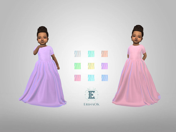 Sims 4 — ErinAOK Toddler Gown 0301 by ErinAOK — Toddler Formal/Party Gown 9 Swatches