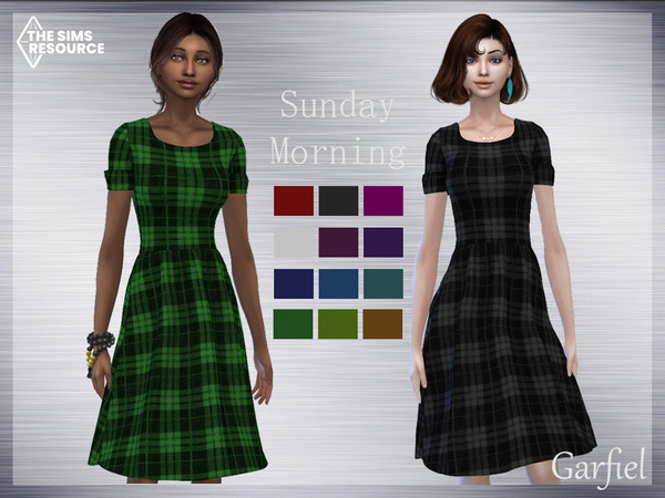 Sims 4 — Sunday Morning by Garfiel — - 12 colours - Everyday, party, formal - Base game compatible - HQ compatible