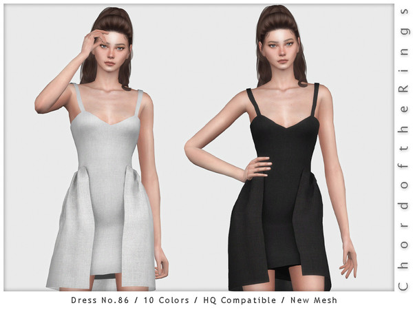 Sims 4 — Dress No.86 by ChordoftheRings — ChordoftheRings Dress No.86 - 10 Colors - New Mesh (All LODs) - All Texture