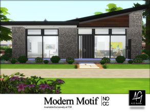 Sims 4 — Modern Motif by ALGbuilds — Modern Motif is a 2 bedroom, 1 bath flat with covered front and back porch, and a