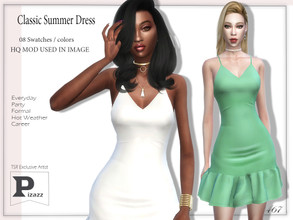 Sims 4 — Classic Summer Dress by pizazz — Classic Summer Dress for your sims 4 games. The dress is stylish and modern