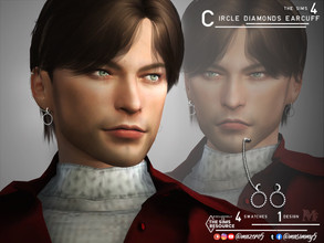 Sims 4 — Circle Diamonds Earcuff by Mazero5 — Simple diamonds ear cuff Ear cuff on the right and plain on the other 4