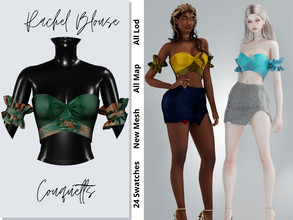 Sims 4 — Rachel Blouse by couquett — Lovely blouse for your lovely sims 24 swatches Custom thumbnail Original mesh Hq