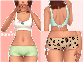 Sims 4 — Kokoro | Shorts by Saruin — Some cute shorts derived from the bodysuit. The addition of bows gives it a little