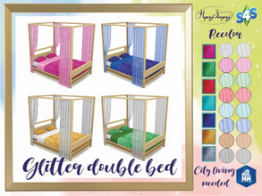 Sims 4 — HopajSiupaj - Glitter double bed by HopajSiupaj — -7 Swatches -City living needed Hope you enjoy!