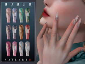 Sims 4 — Nails 16 by Bobur2 — Ballerina Nails for female 14 colors HQ compatible I hope you like it