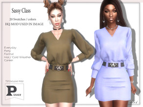 Sims 4 — Sassy Class Dress by pizazz — Sassy Class Dress for your sims 4 games. The dress is stylish and modern great for