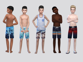 Sims 4 — Summer Beach Shorts Boys by McLayneSims — TSR EXCLUSIVE Standalone item 9 Swatches MESH by Me NO RECOLORING