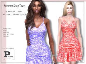 Sims 4 — Summer Strap Dress by pizazz — Summer Strap Dress for your sims 4 games. The dress is stylish and modern great