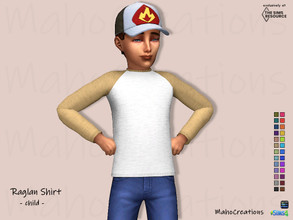 Sims 4 — Raglan Shirt - Child by MahoCreations — The sporty raglan shirt for the Sims 4. basegame new mesh female - male