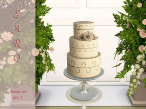 Sims 4 — Amara Big Wedding Cake by SSR99 — The big wedding cake, with 8 colors including two black options!
