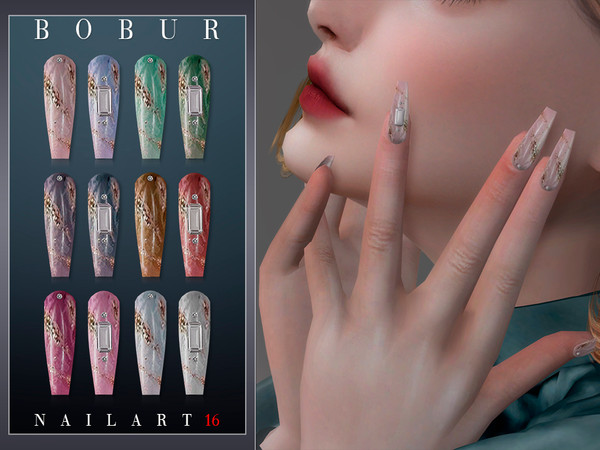 Sims 4 — Nails 16 by Bobur2 — Ballerina Nails for female 14 colors HQ compatible I hope you like it